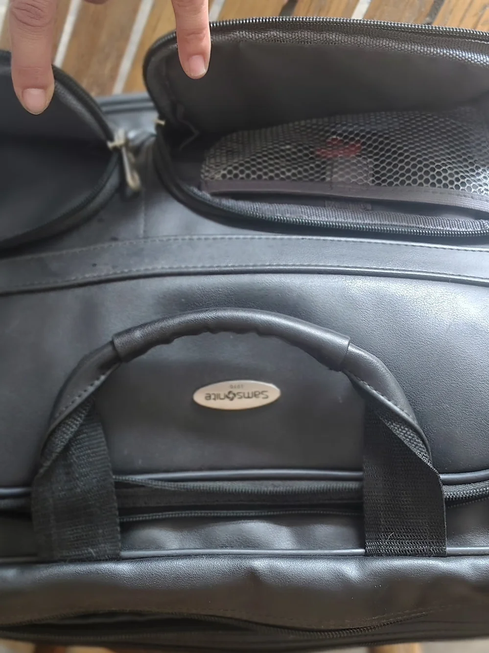 Samsonite Black Leather-Look Travel Briefcase